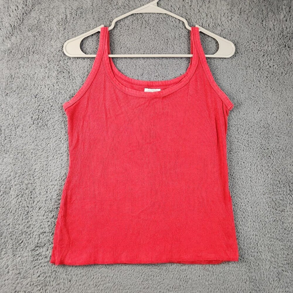 VTG Y2K Abercrombie & Fitch Ribbed Fitted Stretch Red Tank Medium Elena Gilbert‎